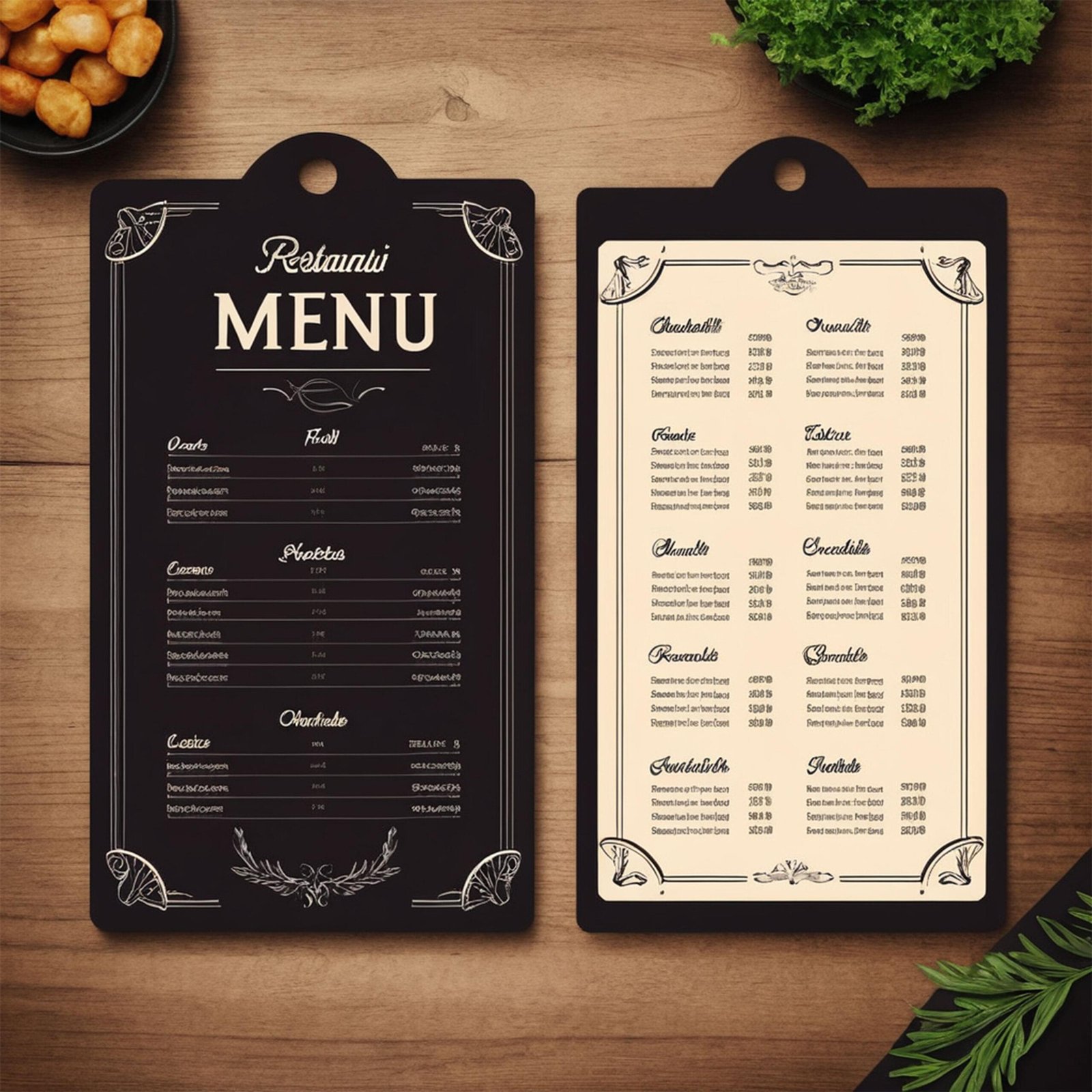 Menu card